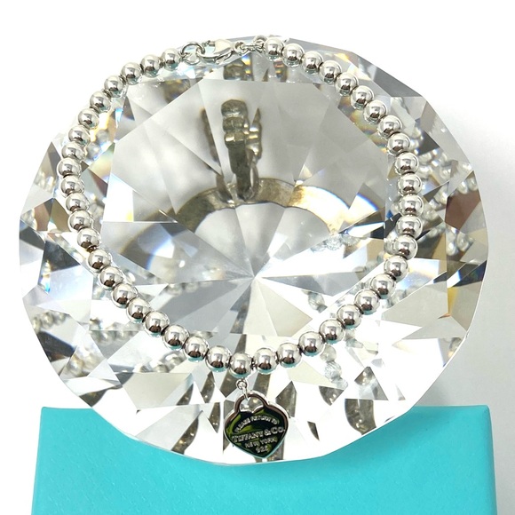 Authentic Tiffany & CO. Return To Mini Heart Tag Enamel Blue Bracelet. - Picture 5 of 8